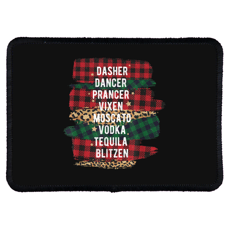 Funny Christmas Buffalo Plaid Reindeer Party Names Rectangle Patch | Artistshot