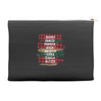 Funny Christmas Buffalo Plaid Reindeer Party Names Accessory Pouches | Artistshot