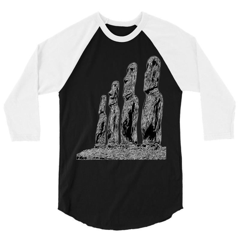 Easter Island Moai Statue Monolith World Mystery 3/4 Sleeve Shirt | Artistshot