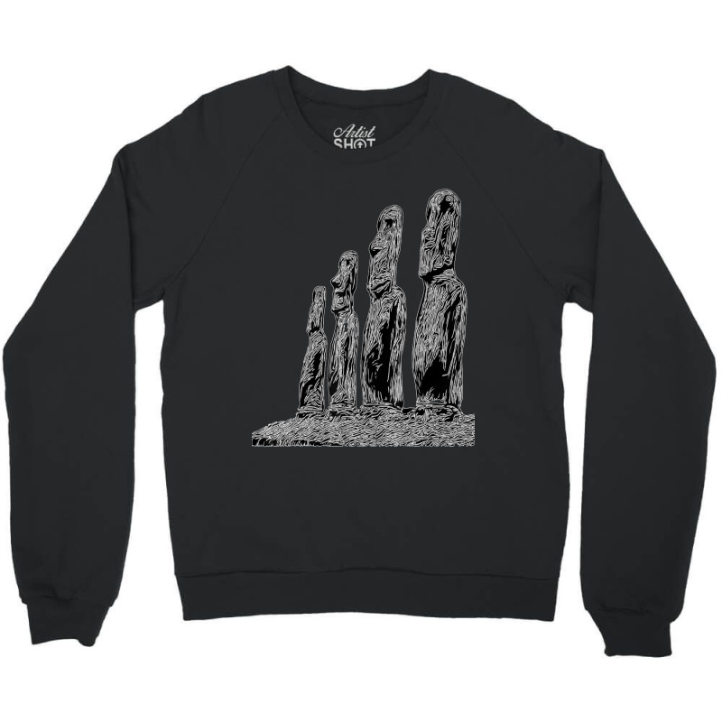 Easter Island Moai Statue Monolith World Mystery Crewneck Sweatshirt | Artistshot