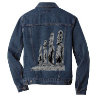 Easter Island Moai Statue Monolith World Mystery Men Denim Jacket | Artistshot