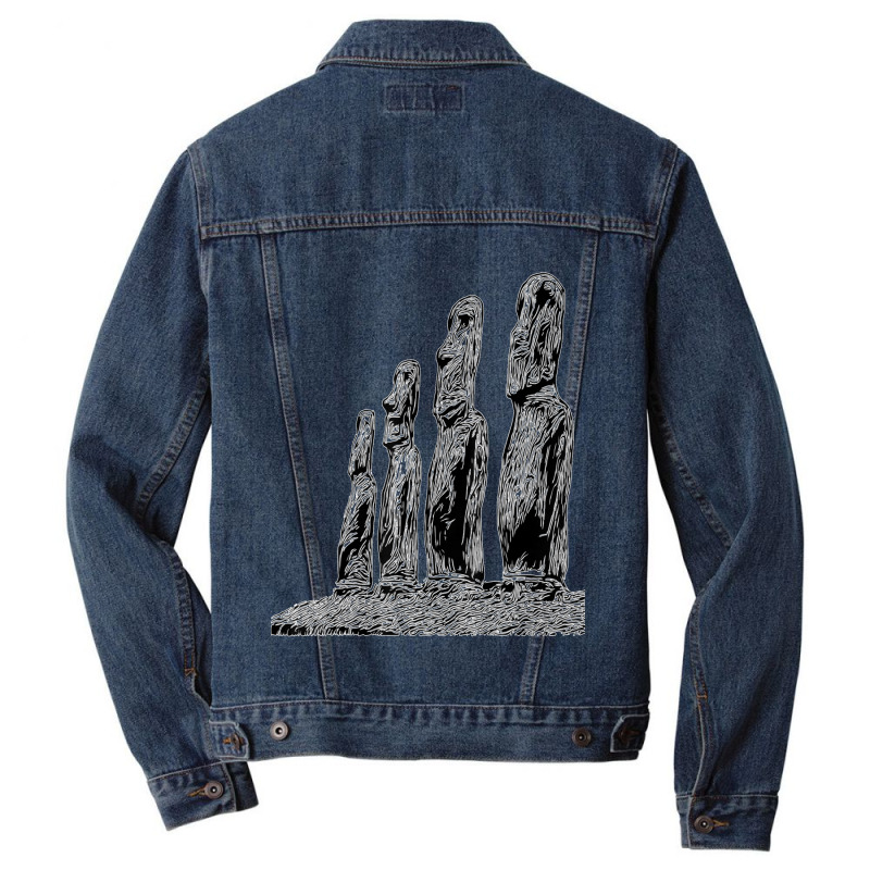 Easter Island Moai Statue Monolith World Mystery Men Denim Jacket | Artistshot