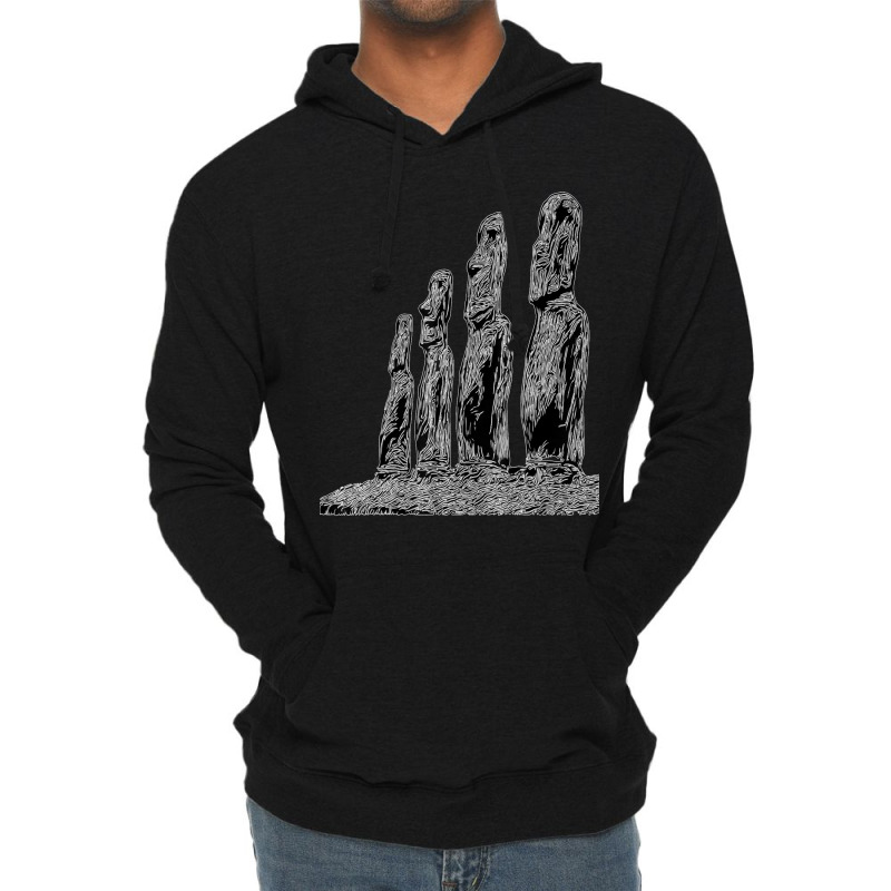 Easter Island Moai Statue Monolith World Mystery Lightweight Hoodie | Artistshot