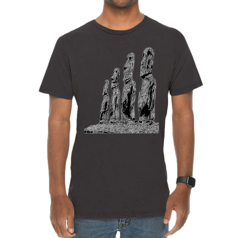 Easter Island Moai Statue Monolith World Mystery Vintage T-shirt | Artistshot