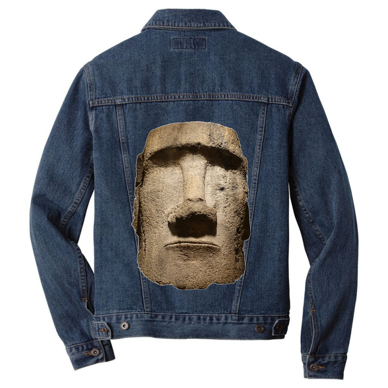 Easter Island Moai Statue Monolith World Mystery Men Denim Jacket by cm-arts | Artistshot