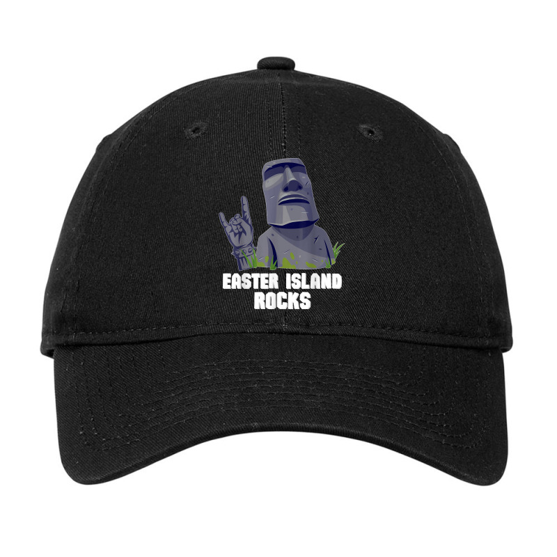 Easter Island Rocks Moai Statue Rapa Nui Rock Music Adjustable Cap | Artistshot