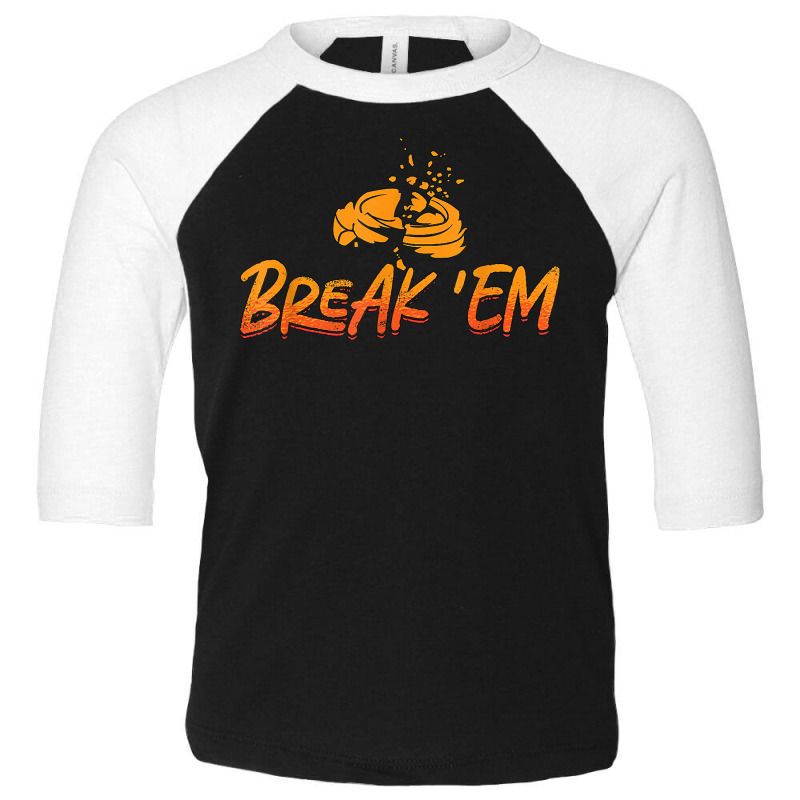 Break 'em Sporting Clays Target Shooting Sport Clay Shooting T Shirt Toddler 3/4 Sleeve Tee | Artistshot