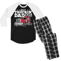 Best Truckin Dad Ever Big Rig Trucker Father's Day Gift Men T Shirt Men's 3/4 Sleeve Pajama Set | Artistshot