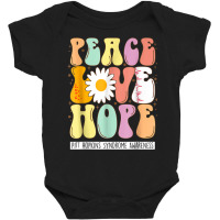 Peace Love Hope Pitt Hopkins Syndrome Phs Awareness Gift Baby Bodysuit | Artistshot