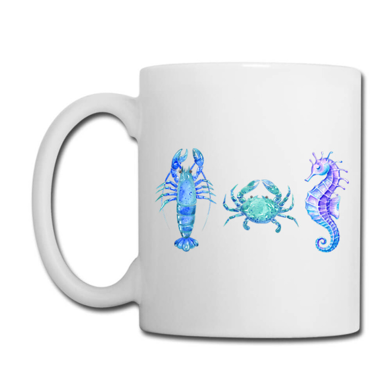 Crustaceancore Ocean Blush Crustacean Lobster Crab Seahorse Coffee Mug | Artistshot