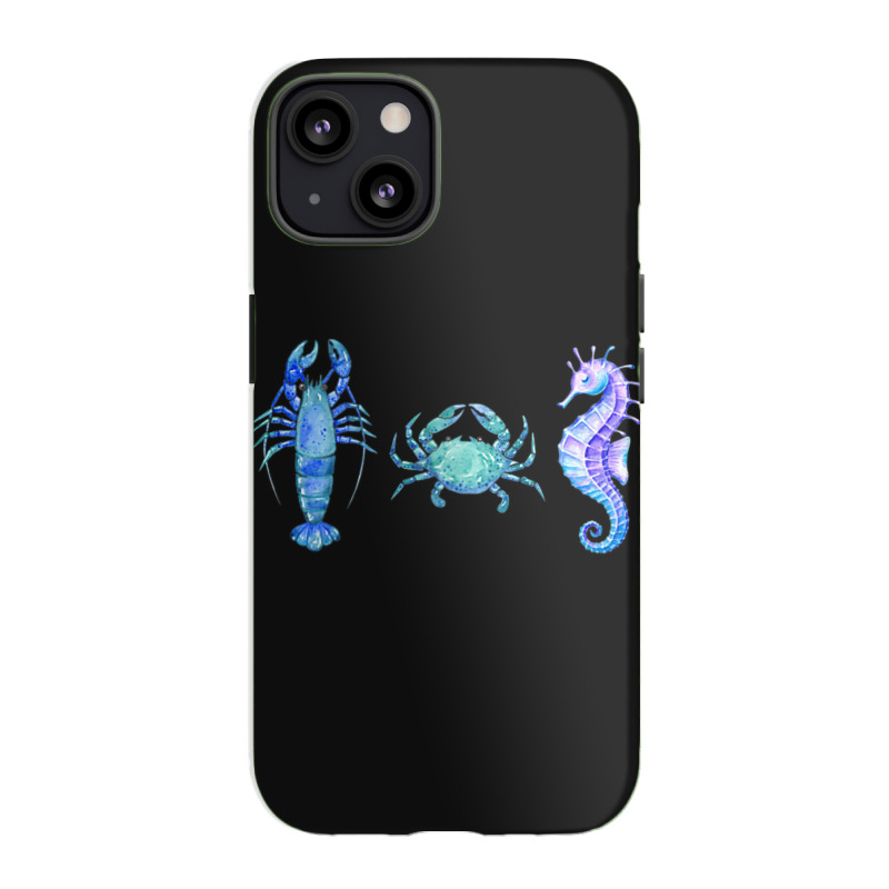 Crustaceancore Ocean Blush Crustacean Lobster Crab Seahorse Iphone 13 Case | Artistshot