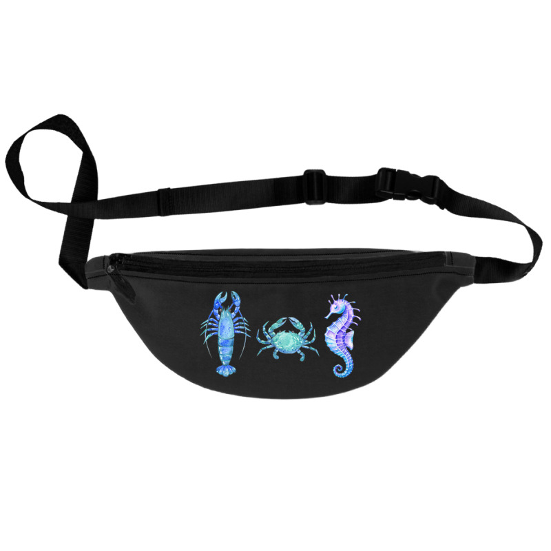 Crustaceancore Ocean Blush Crustacean Lobster Crab Seahorse Fanny Pack | Artistshot