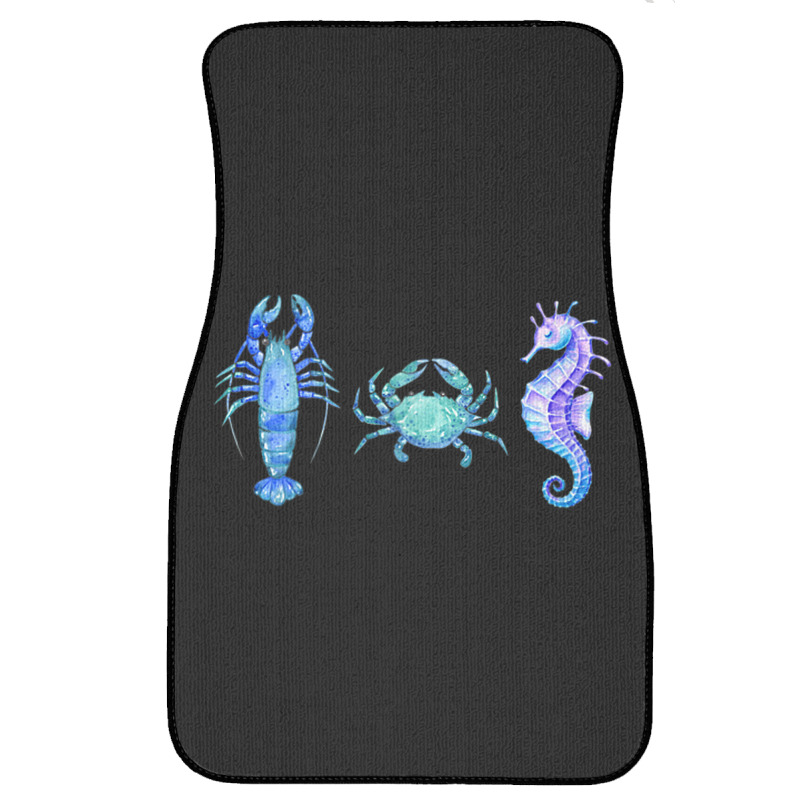 Crustaceancore Ocean Blush Crustacean Lobster Crab Seahorse Front Car Mat | Artistshot