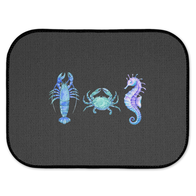 Crustaceancore Ocean Blush Crustacean Lobster Crab Seahorse Rear Car Mat | Artistshot