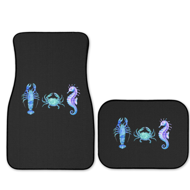 Crustaceancore Ocean Blush Crustacean Lobster Crab Seahorse Full Set Car Mats | Artistshot