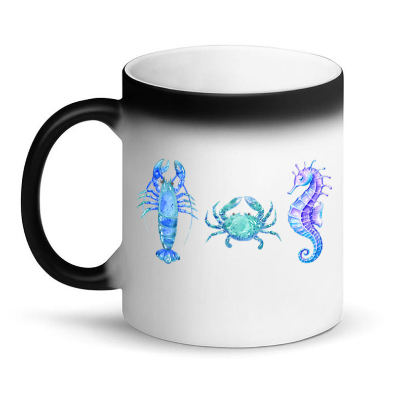 Crustaceancore Ocean Blush Crustacean Lobster Crab Seahorse Magic Mug | Artistshot