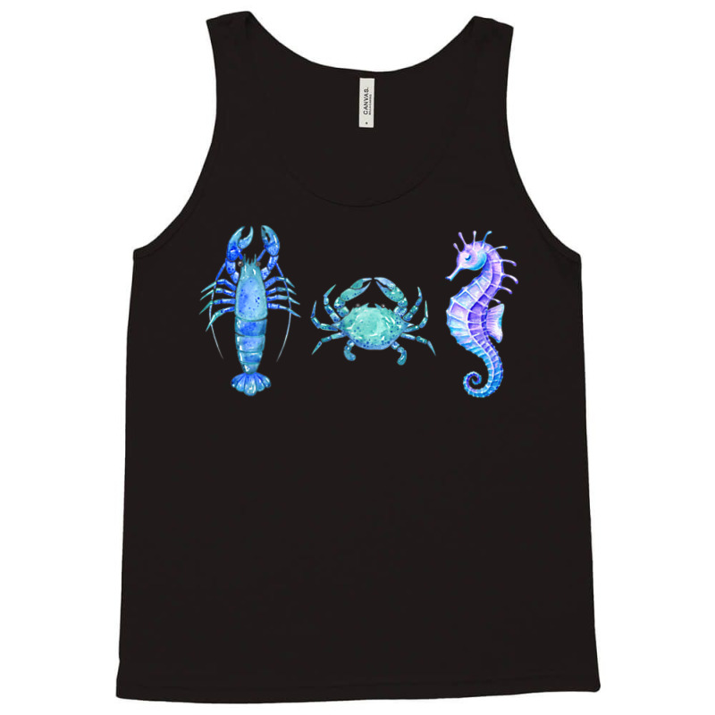 Crustaceancore Ocean Blush Crustacean Lobster Crab Seahorse Tank Top | Artistshot