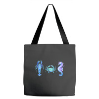 Crustaceancore Ocean Blush Crustacean Lobster Crab Seahorse Tote Bags | Artistshot