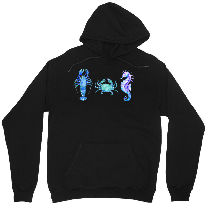 Crustaceancore Ocean Blush Crustacean Lobster Crab Seahorse Unisex Hoodie | Artistshot