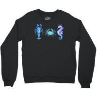 Crustaceancore Ocean Blush Crustacean Lobster Crab Seahorse Crewneck Sweatshirt | Artistshot