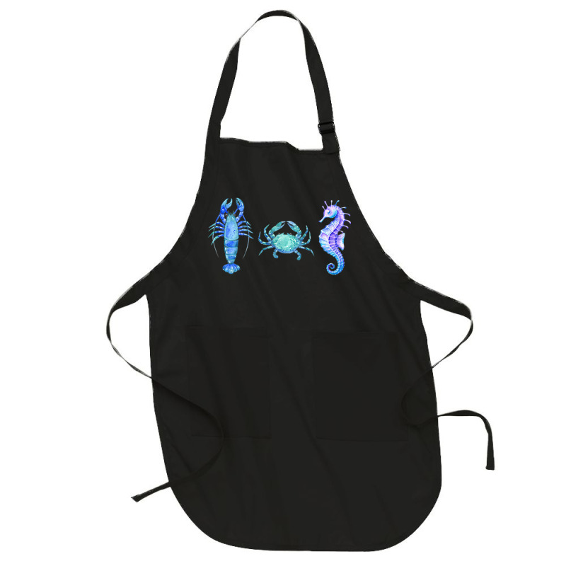 Crustaceancore Ocean Blush Crustacean Lobster Crab Seahorse Full-length Apron | Artistshot