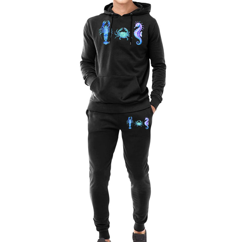 Crustaceancore Ocean Blush Crustacean Lobster Crab Seahorse Hoodie & Jogger Set | Artistshot