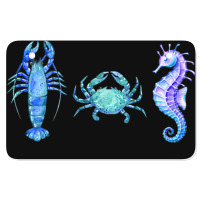 Crustaceancore Ocean Blush Crustacean Lobster Crab Seahorse Atv License Plate | Artistshot