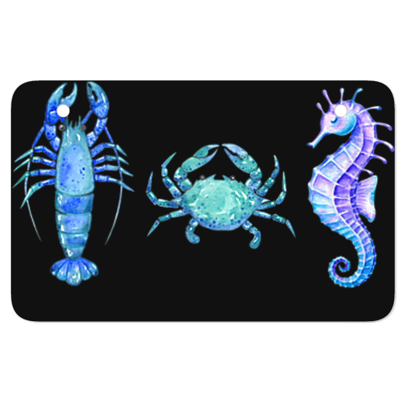 Crustaceancore Ocean Blush Crustacean Lobster Crab Seahorse Atv License Plate | Artistshot