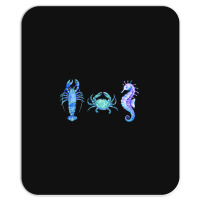 Crustaceancore Ocean Blush Crustacean Lobster Crab Seahorse Mousepad | Artistshot