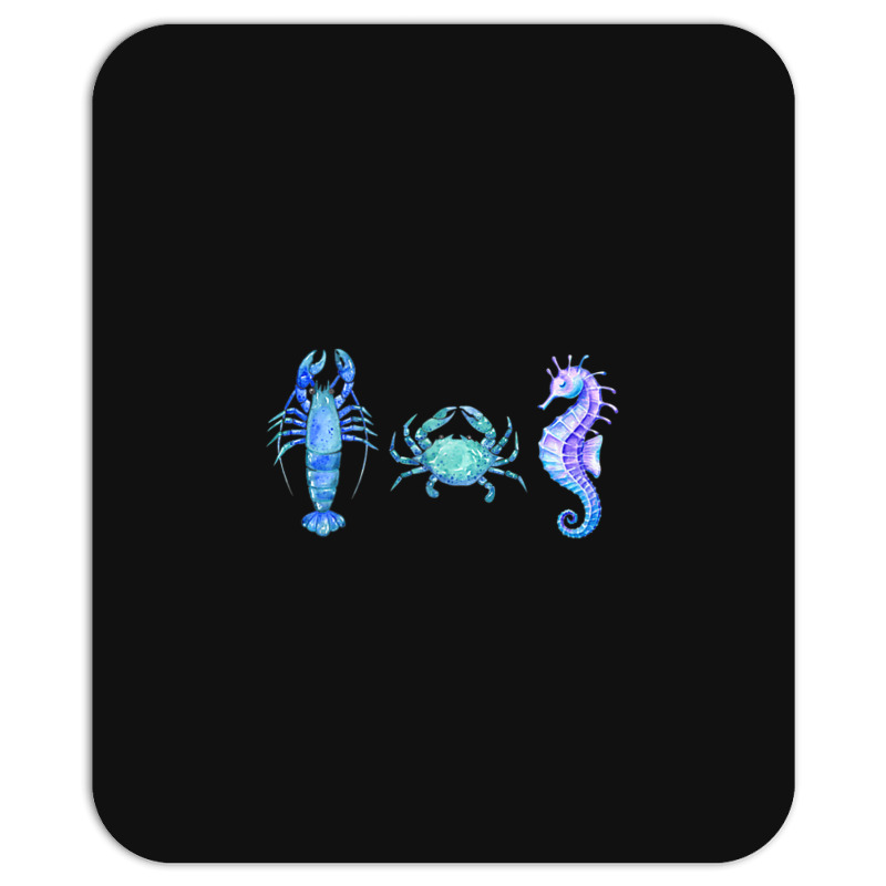 Crustaceancore Ocean Blush Crustacean Lobster Crab Seahorse Mousepad | Artistshot