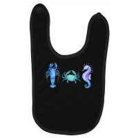 Crustaceancore Ocean Blush Crustacean Lobster Crab Seahorse Baby Bibs | Artistshot