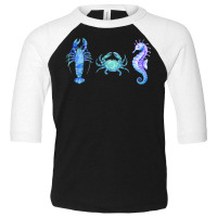 Crustaceancore Ocean Blush Crustacean Lobster Crab Seahorse Toddler 3/4 Sleeve Tee | Artistshot