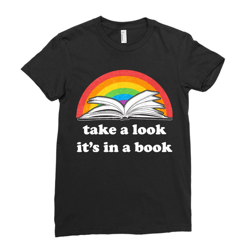 Take A Look Its In A Book Retro Inspired Reading Rainbow Classic Ladies Fitted T-Shirt by cm-arts | Artistshot