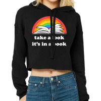 Take A Look Its In A Book Retro Inspired Reading Rainbow Classic Cropped Hoodie | Artistshot