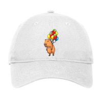 Capybara Giant Cavy Rodent With Balloons Capybara T Shirt Adjustable Cap | Artistshot