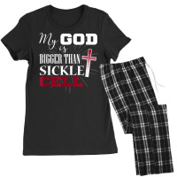 Sickle Cell Awareness Shirt Anemia Support God Bigger Women's Pajamas Set | Artistshot