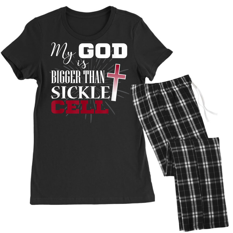 Sickle Cell Awareness Shirt Anemia Support God Bigger Women's Pajamas Set by homyfelaego | Artistshot