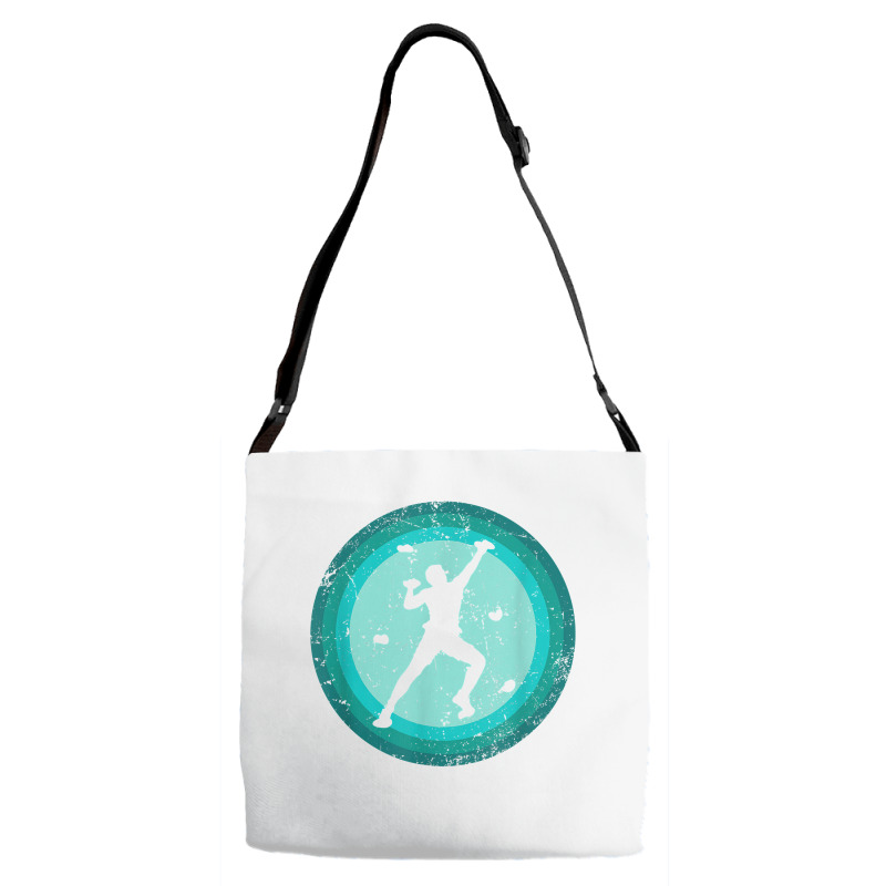 Climbing Bouldering Mountains Retro Climber T Shirt Adjustable Strap Totes | Artistshot