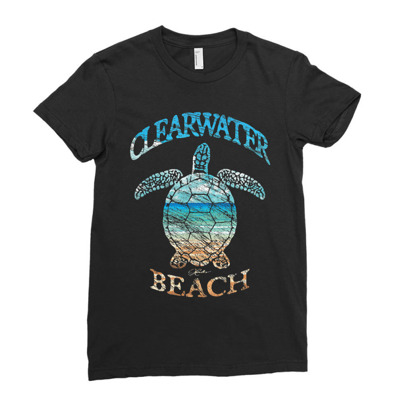 Jcombs Clearwater Beach, Fl, Beach In The Sea Turtle Ladies Fitted T-Shirt by FrancesTiffany | Artistshot