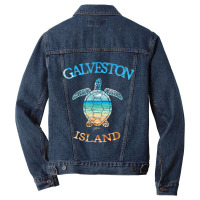 Jcombs Galveston Island, Tx, Sea Turtle And Beach Men Denim Jacket | Artistshot