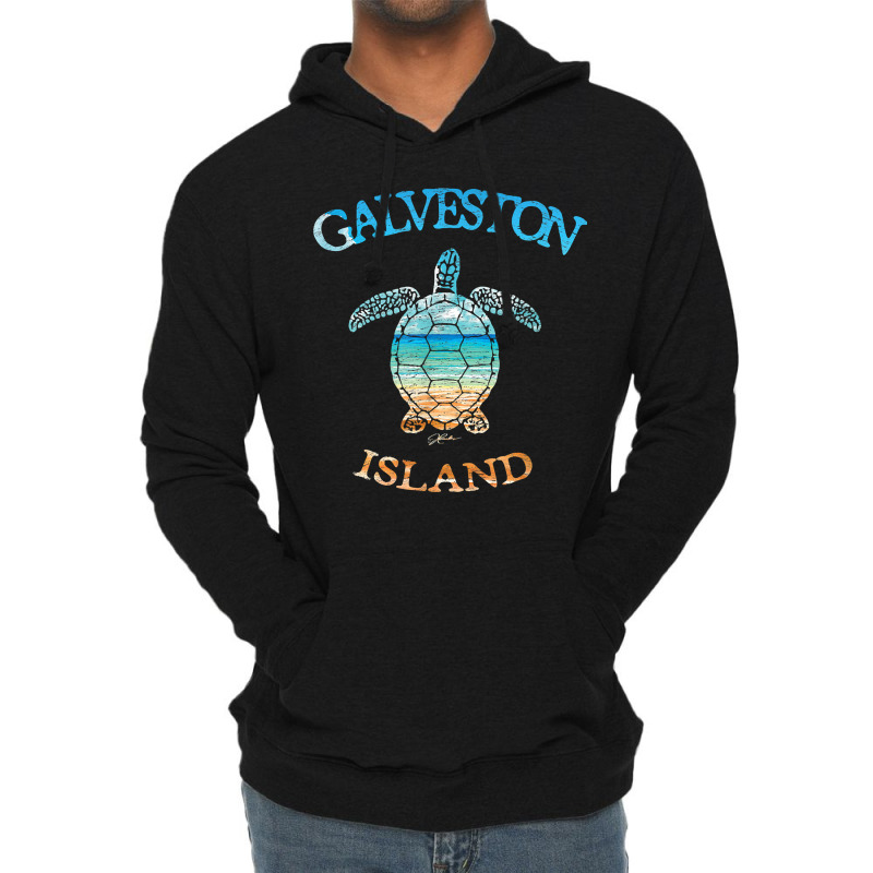 Jcombs Galveston Island, Tx, Sea Turtle And Beach Lightweight Hoodie by FrancesTiffany | Artistshot