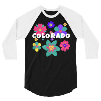 Floral Overlay Colorado Souvenir Tee Flowers For Women Kids T Shirt 3/4 Sleeve Shirt | Artistshot