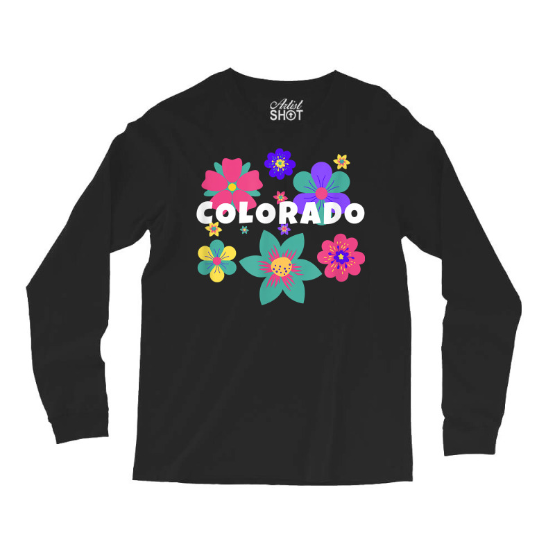 Floral Overlay Colorado Souvenir Tee Flowers For Women Kids T Shirt Long Sleeve Shirts by cm-arts | Artistshot