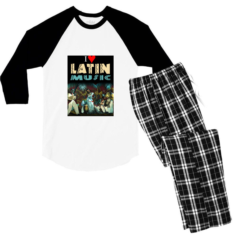 I Love Latin Music Men's 3/4 Sleeve Pajama Set by lokiraapa | Artistshot