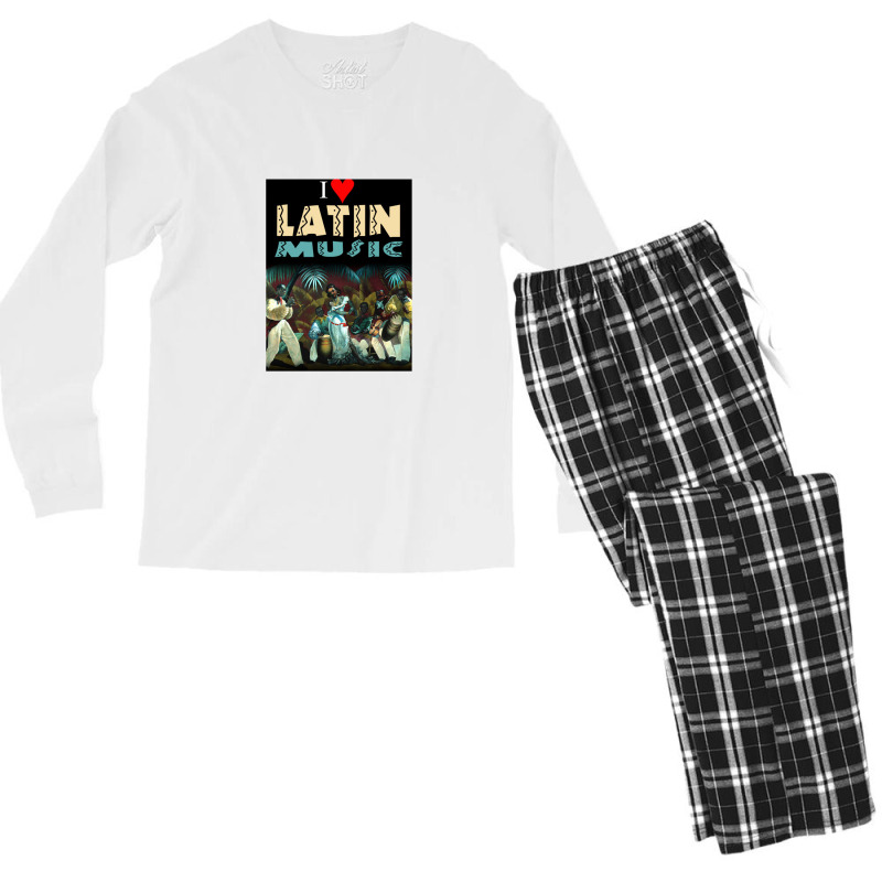 I Love Latin Music Men's Long Sleeve Pajama Set by lokiraapa | Artistshot