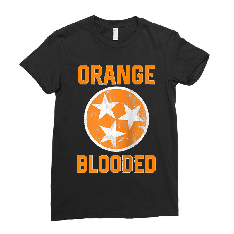 Tennessee Fan Orange Blooded Vol Sports Fan State Flag Tn Raglan Baseb Ladies Fitted T-Shirt by cm-arts | Artistshot