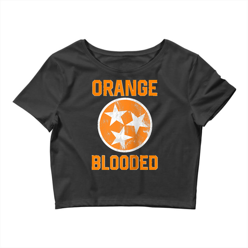 Tennessee Fan Orange Blooded Vol Sports Fan State Flag Tn Raglan Baseb Crop Top by cm-arts | Artistshot