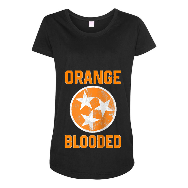 Tennessee Fan Orange Blooded Vol Sports Fan State Flag Tn Raglan Baseb Maternity Scoop Neck T-shirt by cm-arts | Artistshot