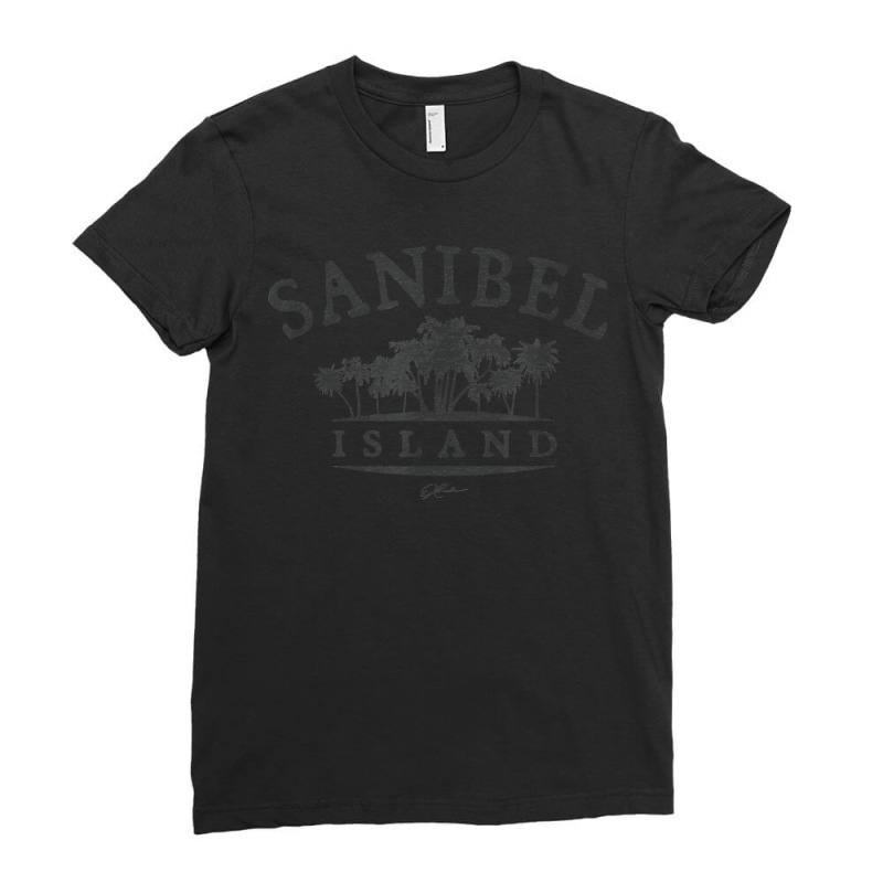 Jcombs Sanibel Island, Fl, Palm Trees On Beach Birthday Ladies Fitted T-Shirt by FrancesTiffany | Artistshot