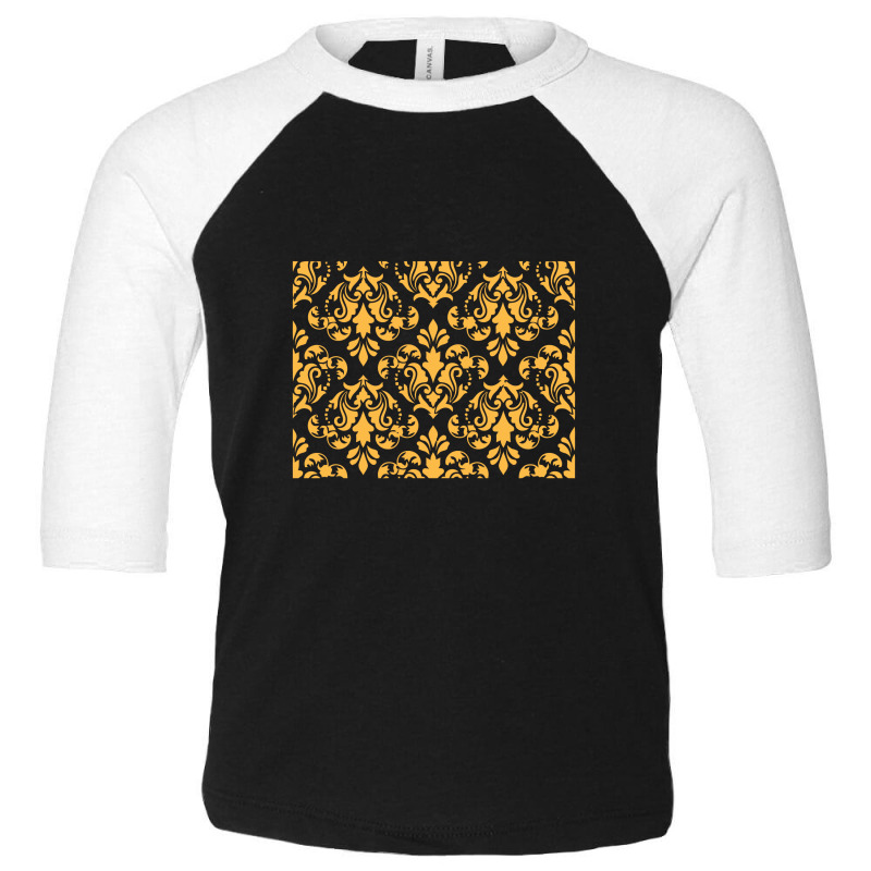 Gold Renaissance Pattern, Pattern Toddler 3/4 Sleeve Tee by HlebVasilev | Artistshot